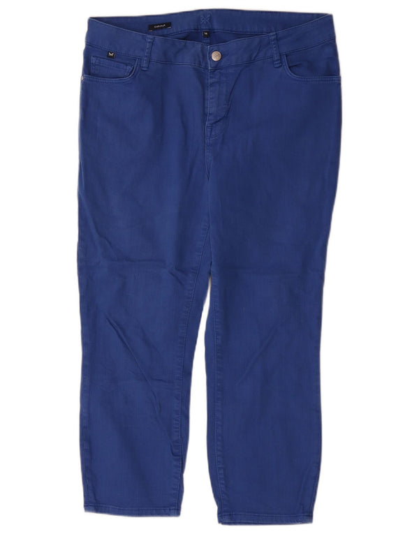 Jeans recortados femininos Crew Clothing UK 16 grande W34 L23 azul algodão