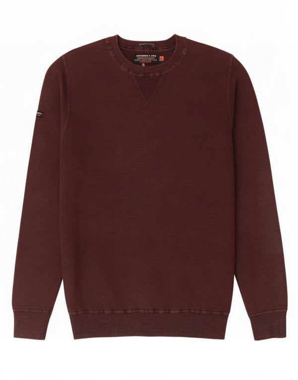 Suéter masculino Superdry com gola redonda XS algodão marrom