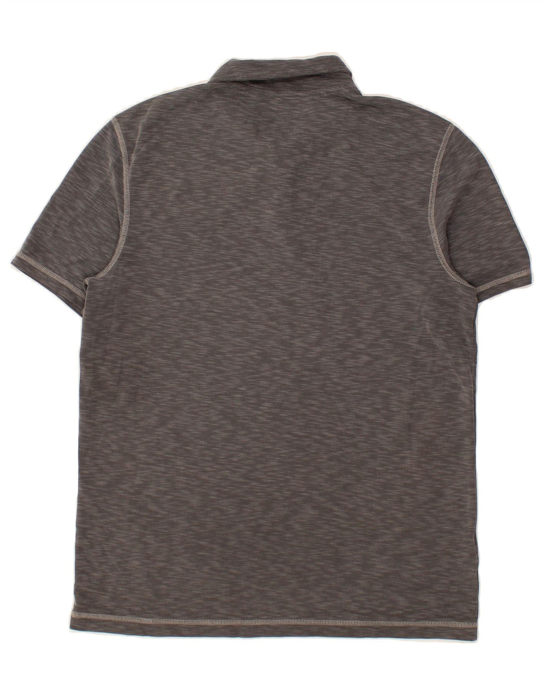 EDDIE BAUER Mens Polo Shirt Medium Grey Flecked Lyocell Vintage Eddie Bauer and Second-Hand Eddie Bauer from Messina Hembry 