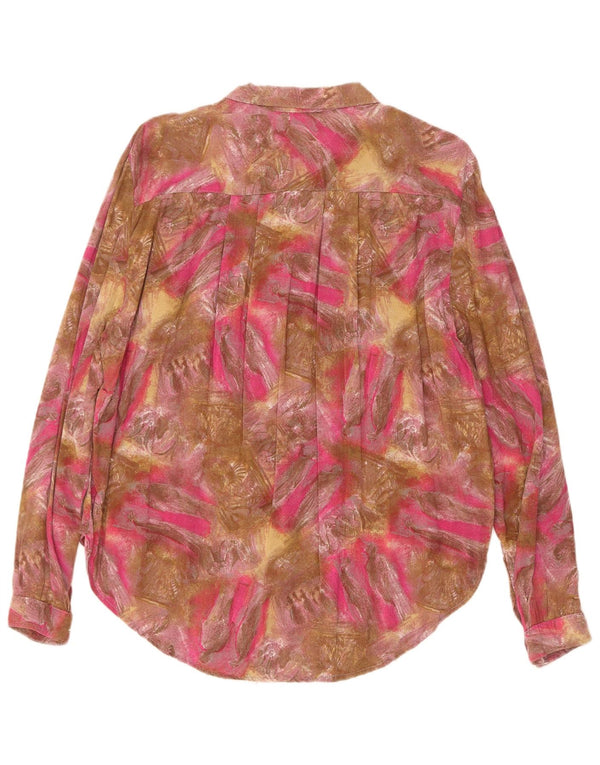 Blusa feminina vintage com estampa abstrata UK 18 XL multicolorida