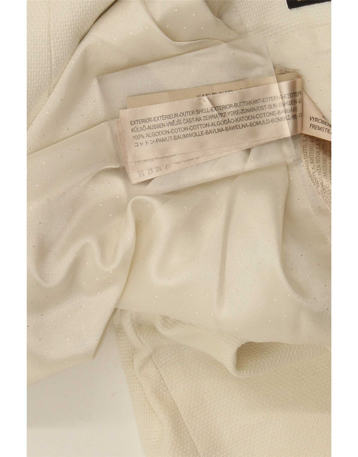 Jaqueta blazer feminina Massimo Dutti com 1 botão EU 40 médio off white algodão
