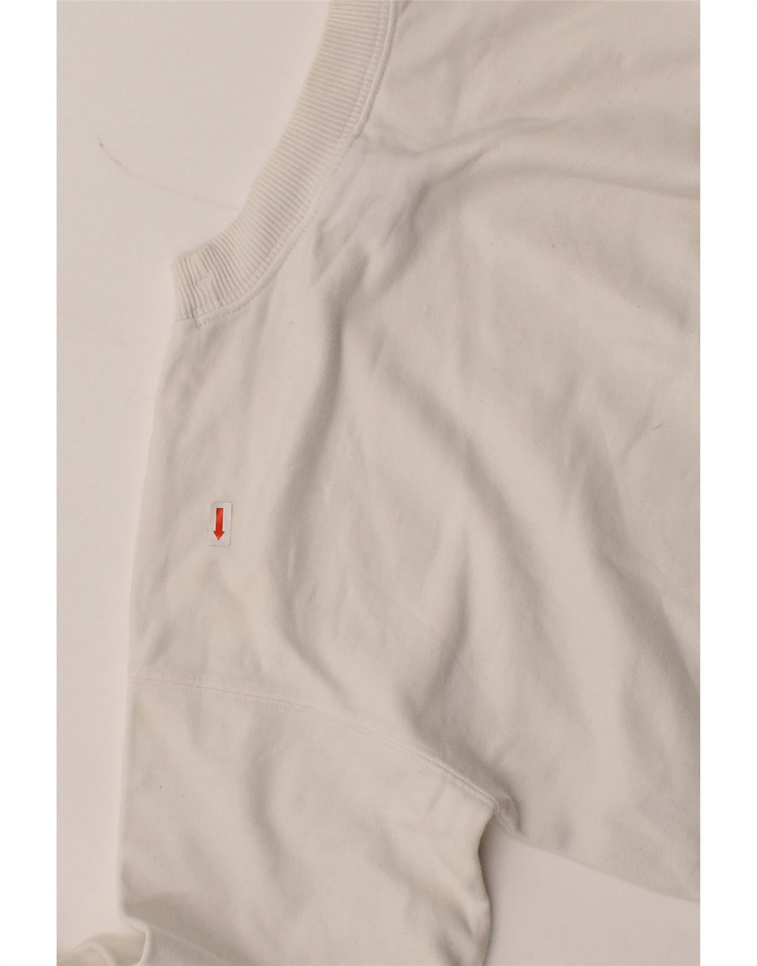 CHAMPION Womens Oversized Graphic Crop Sweatshirt Jumper UK 6 XS White Vintage Champion and Second-Hand Champion from Messina Hembry 
