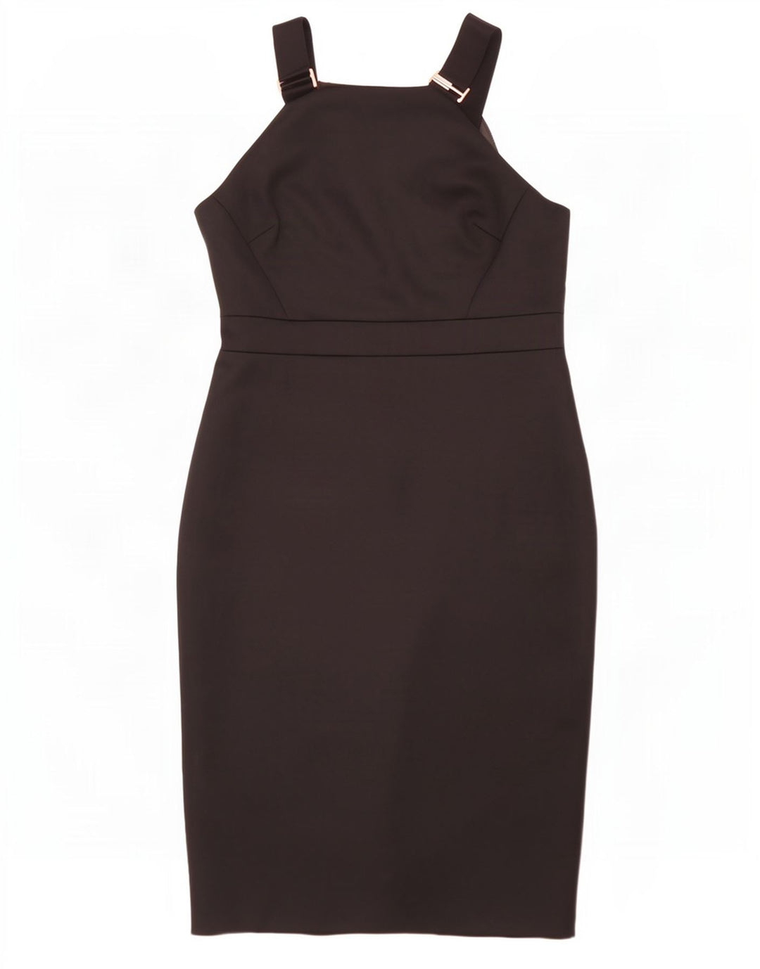 Vestido bodycon feminino sem mangas Ted Baker tamanho 5 XL poliéster preto