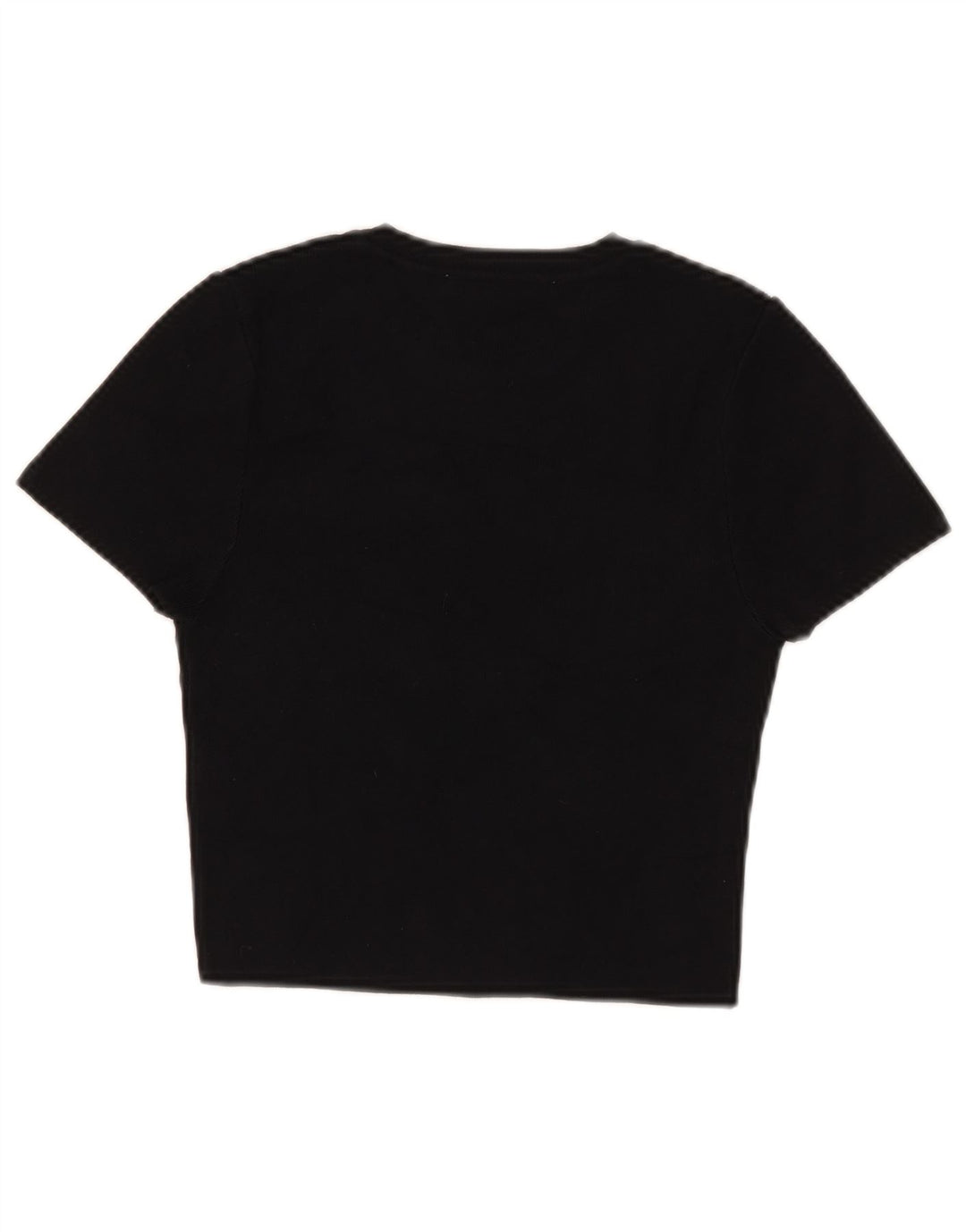 Zara Camiseta Feminina Crop Top UK 12 Médio Preto Viscose