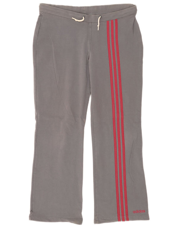 Calça de treino feminina Adidas UK 14 algodão cinza médio