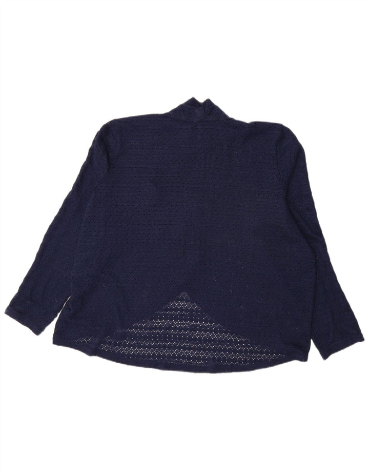 Top cardigã feminino Oasis oversized UK 18 XL azul marinho poliéster