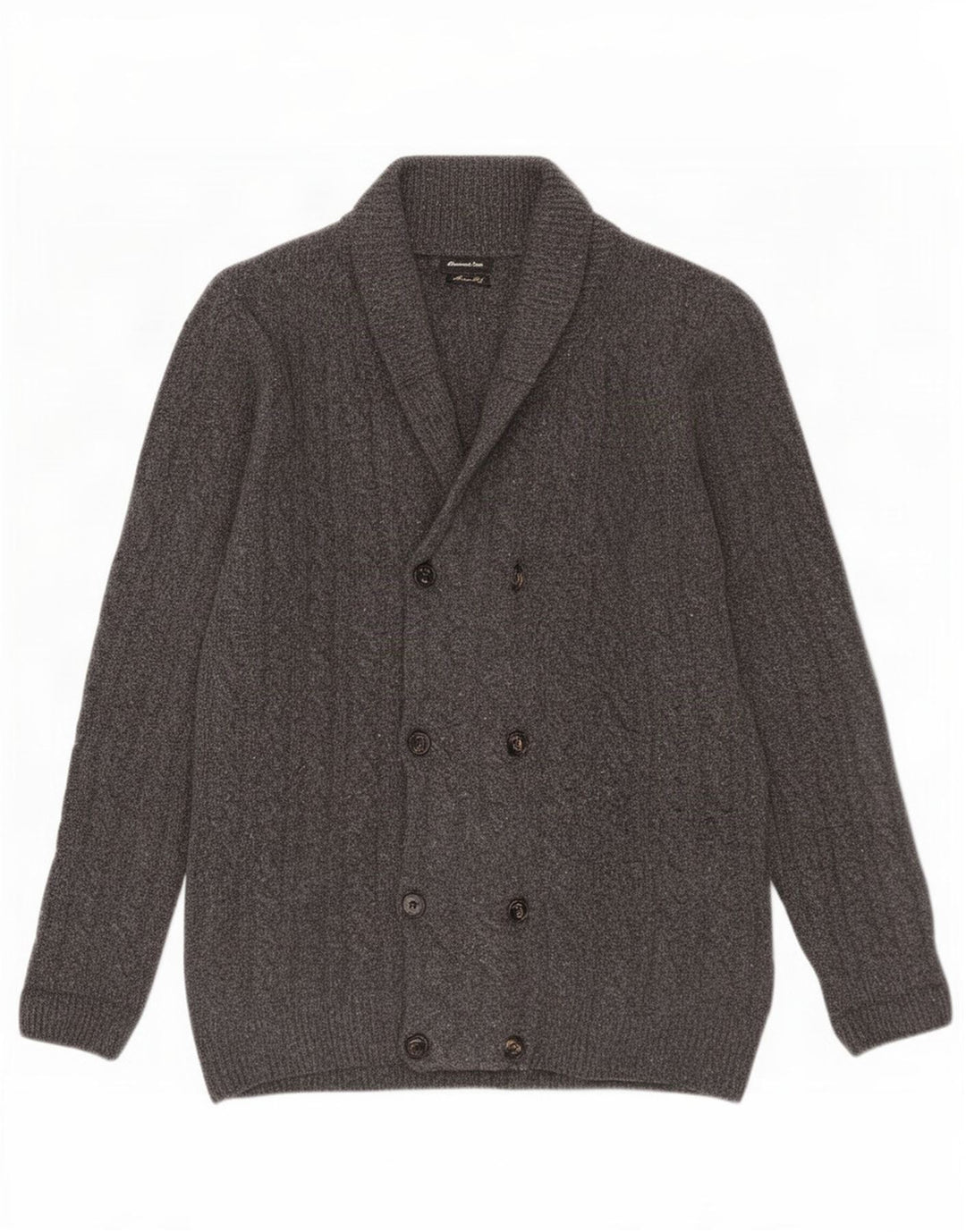 Suéter cardigã masculino Massimo Dutti grande lã cinza
