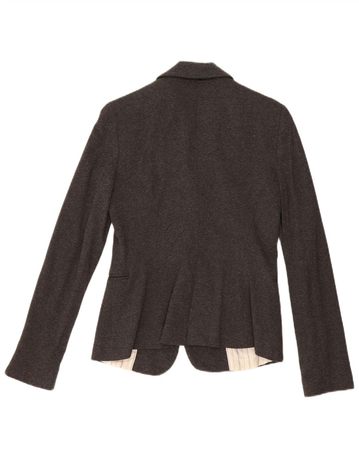 Jaqueta blazer feminina Zara com 1 botão Reino Unido 10 pequeno acetato cinza