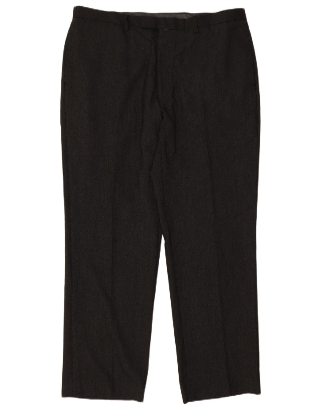 Calça masculina de terno reto Marks & Spencer W38 L31 risca de giz cinza