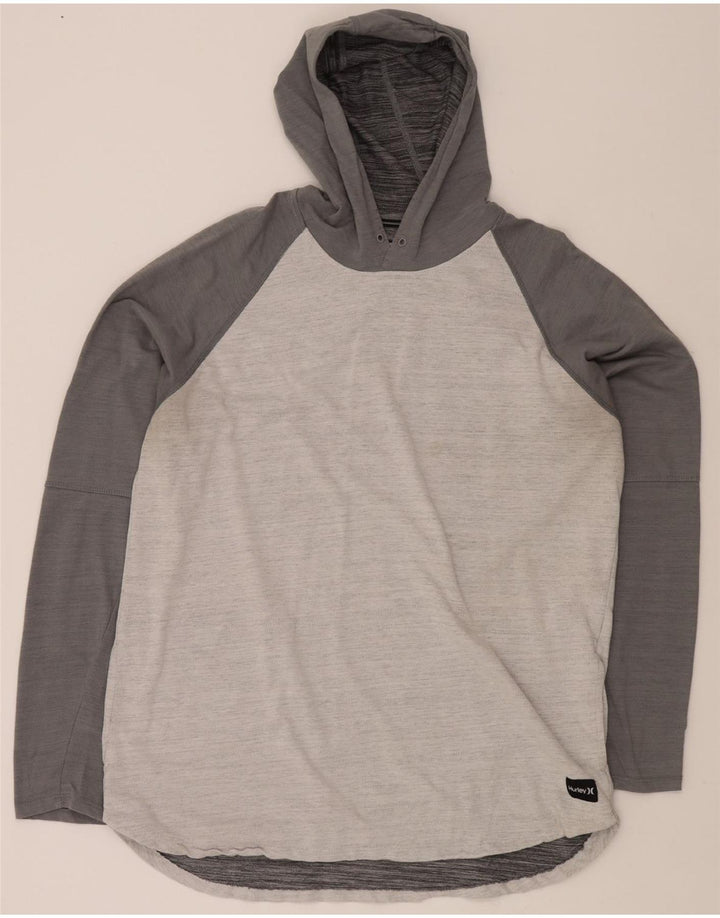 HURLEY Mens Hoodie Jumper XL Grey Colourblock Cotton Vintage Hurley and Second-Hand Hurley from Messina Hembry 