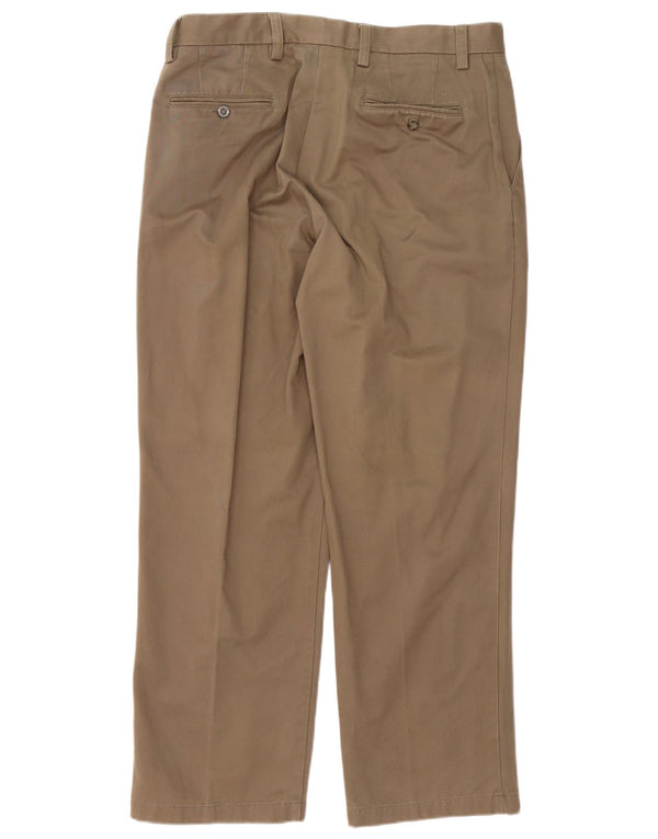 Calça Chino masculina Dockers com ajuste relaxado W34 L30 algodão bege