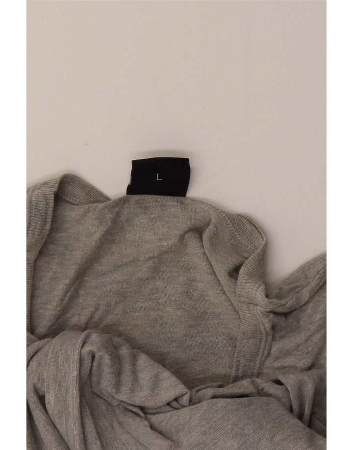 Camiseta feminina HUGO BOSS UK 16 grande algodão cinza