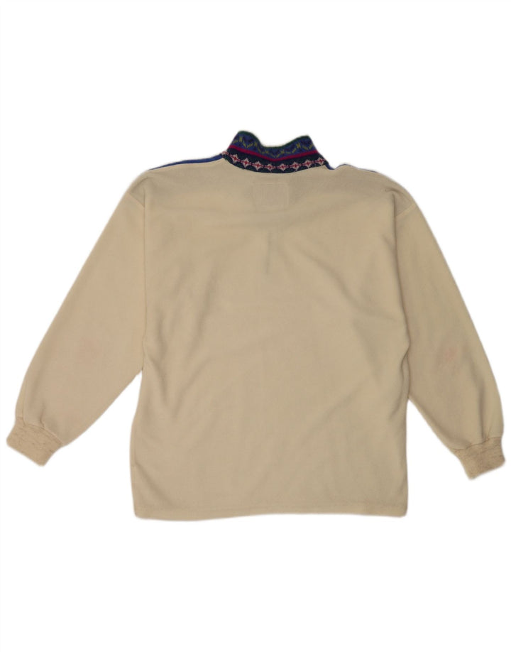 Silvy Womens Zip Neck Fleece Jumper Reino Unido 16 Grande Poliéster Colorblock Branco