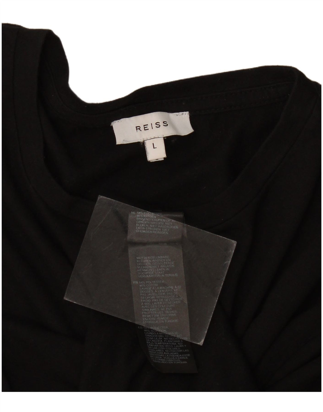 Camiseta masculina Reiss Top grande poliéster preto
