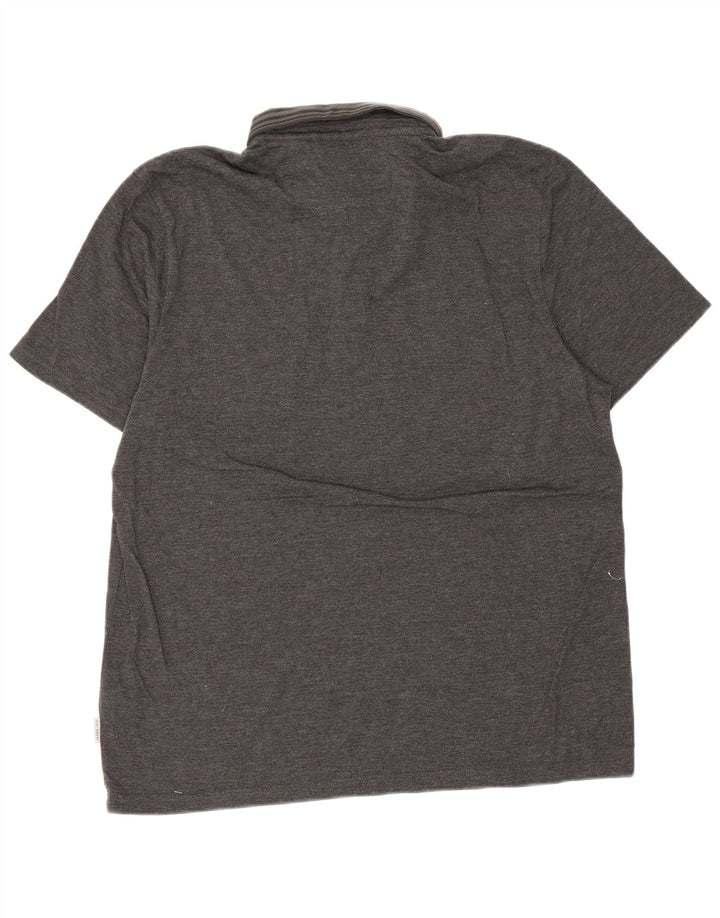 Camisa polo masculina Ted Baker tamanho 6 2XL poliéster cinza