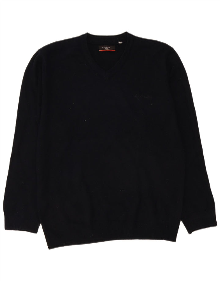 Suéter masculino Pierre Cardin com decote em V 2XL azul marinho
