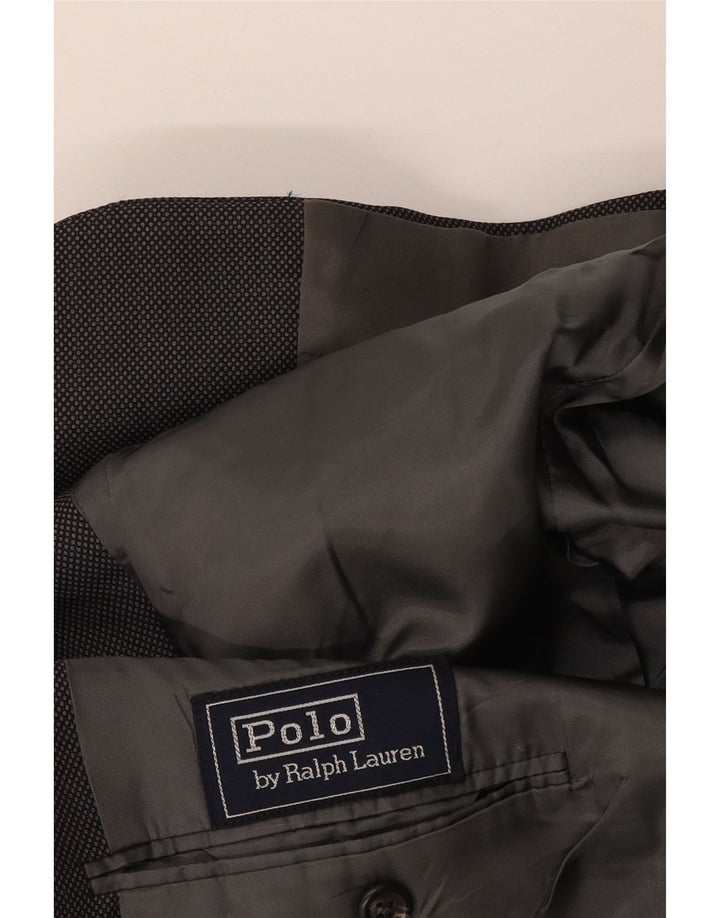 Jaqueta Blazer Masculina Polo Ralph Lauren com 2 Botões Reino Unido 40 Grande Azul Marinho Manchado