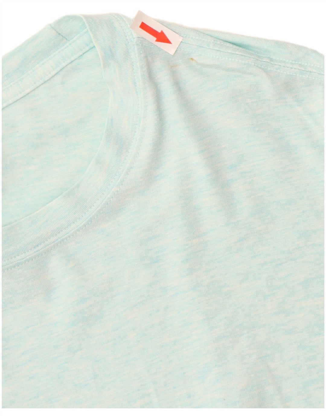 Camiseta feminina Lululemon UK 16 grande azul manchada