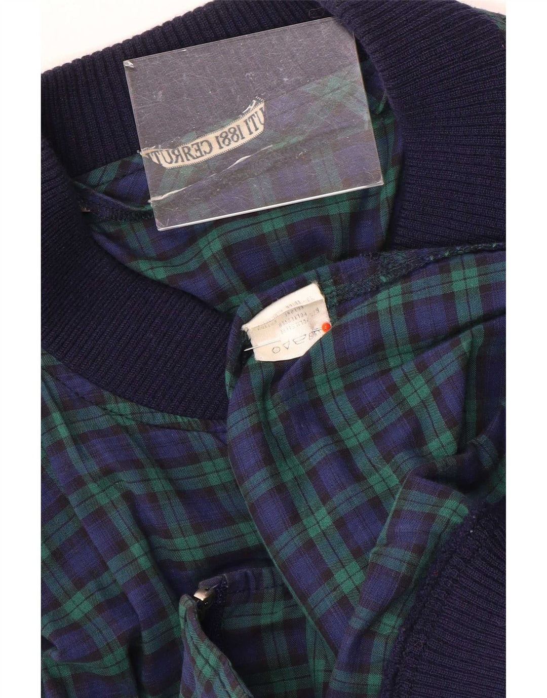 Cerruti 1881 Jaqueta Bomber Masculina Reino Unido 40 Grande Poliéster Verde Check