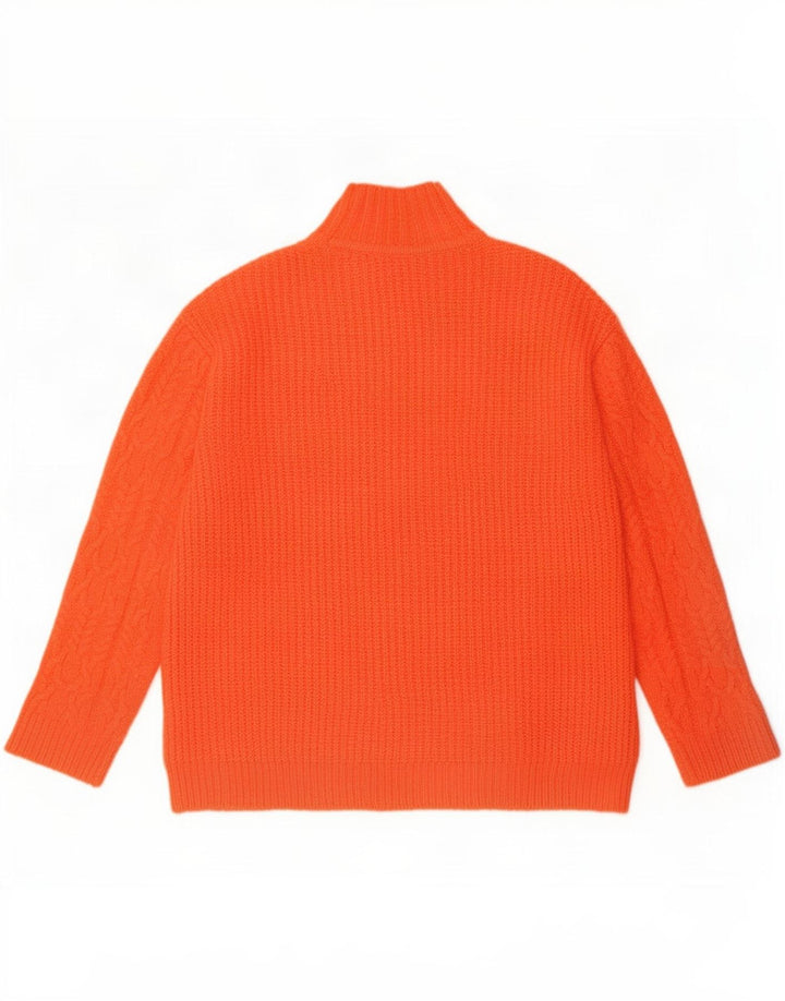 Suéter feminino Marks & Spencer com gola tartaruga Reino Unido 10 pequeno laranja
