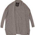 Suéter cardigã aberto superdimensionado feminino Superdry Reino Unido 2 2XS cinza manchado