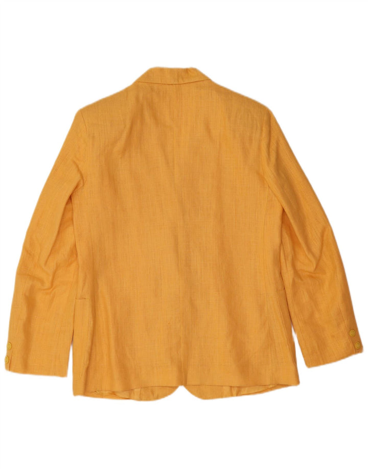 Jaqueta blazer feminina vintage com 2 botões IT 42 linho amarelo médio