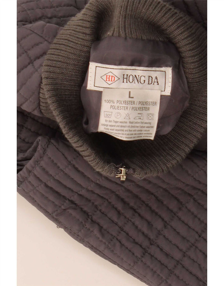 Colete feminino vintage UK 14 grande poliéster xadrez cinza