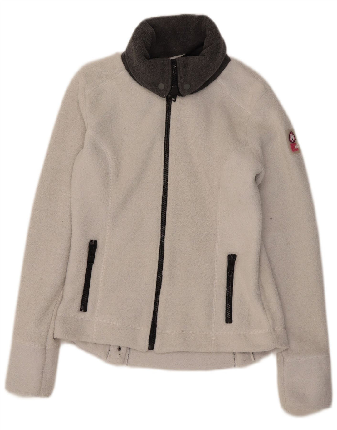 Jaqueta de lã feminina Superdry UK 14 grande poliéster branco