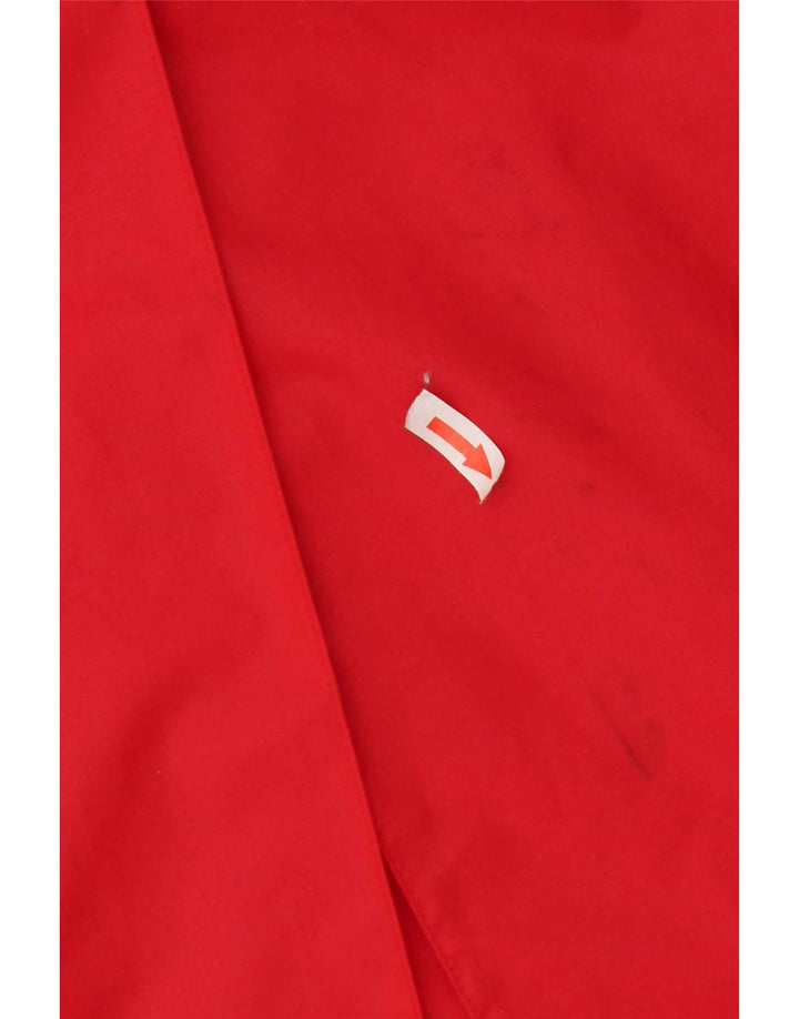 Trench Coat feminino com capuz Fiorucci Reino Unido 14 nylon vermelho médio