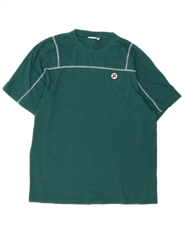 Fila Mens T-Shirt Top XL Green Cotton