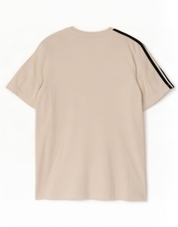 Adidas Mens Camiseta Top Médio Algodão Branco