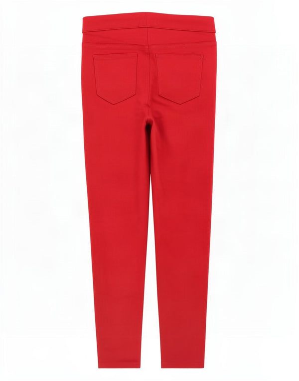 Calça jeans feminina Marks & Spencer UK 10 pequena W28 L26 algodão vermelho