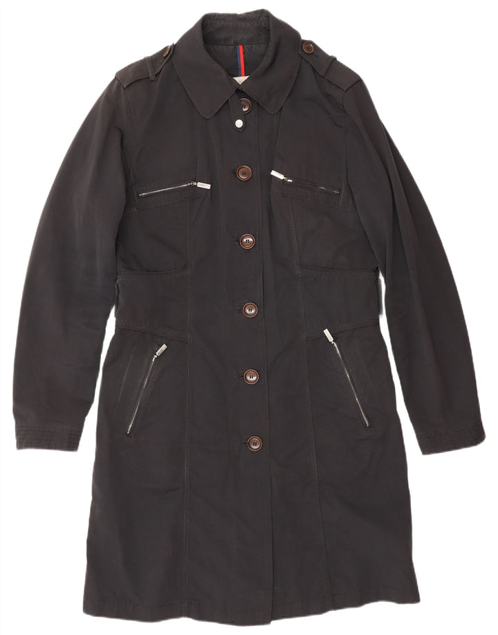 Sobretudo feminino MONCLER tamanho 4 XL preto poliéster clássico