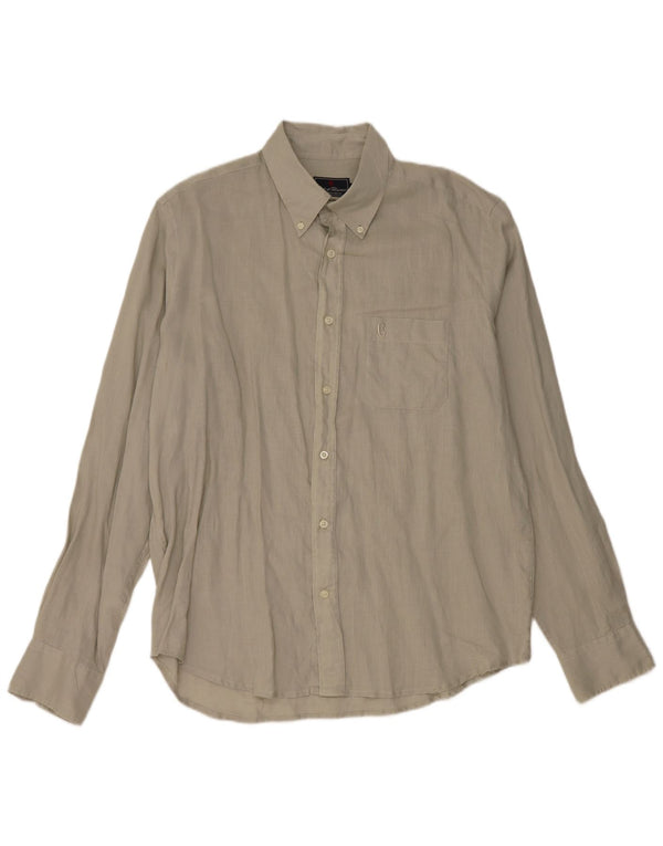 Camisa masculina Conte of Florence 2XL linho cinza