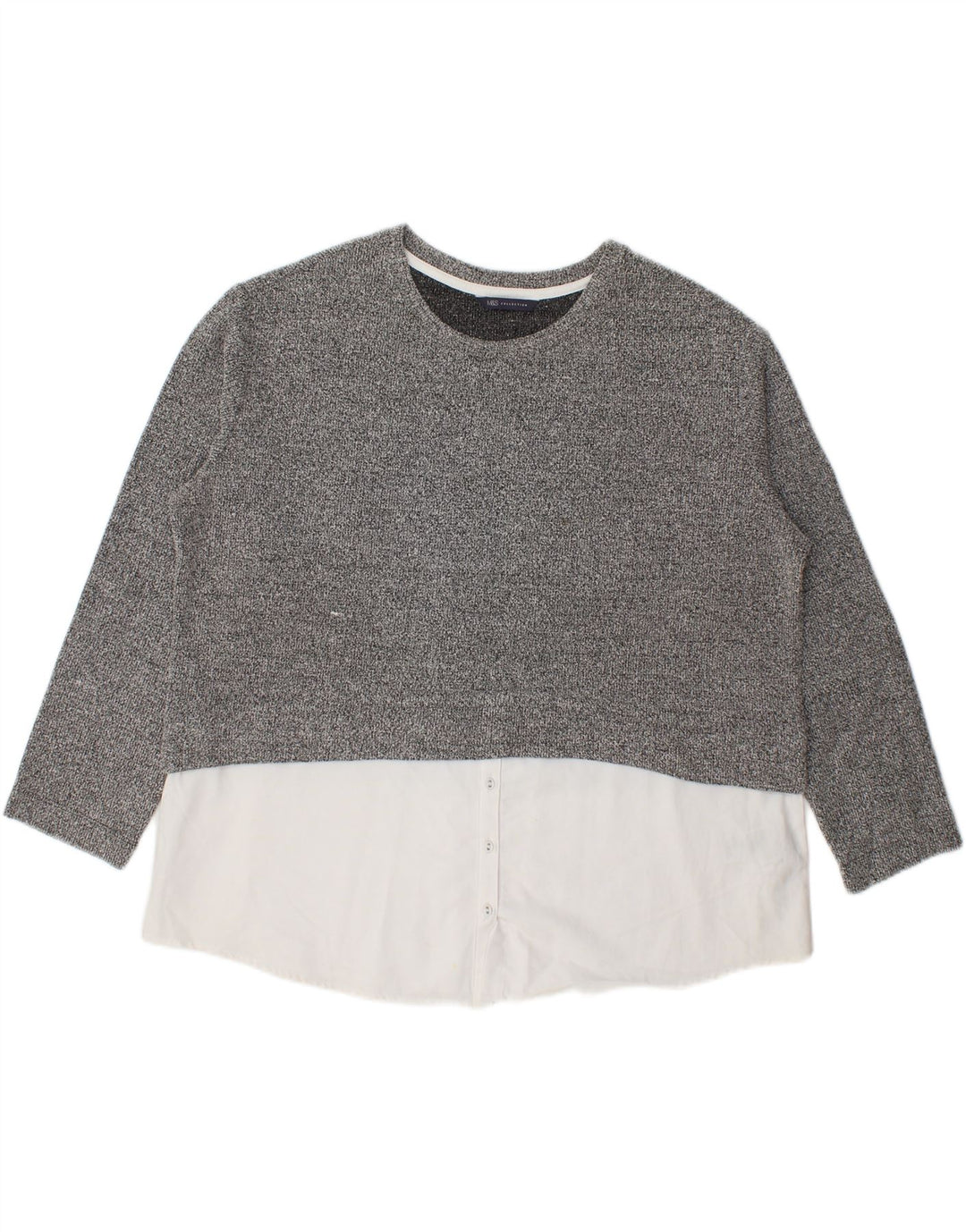 Blusa feminina Marks & Spencer UK 20 2XL poliéster manchado cinza