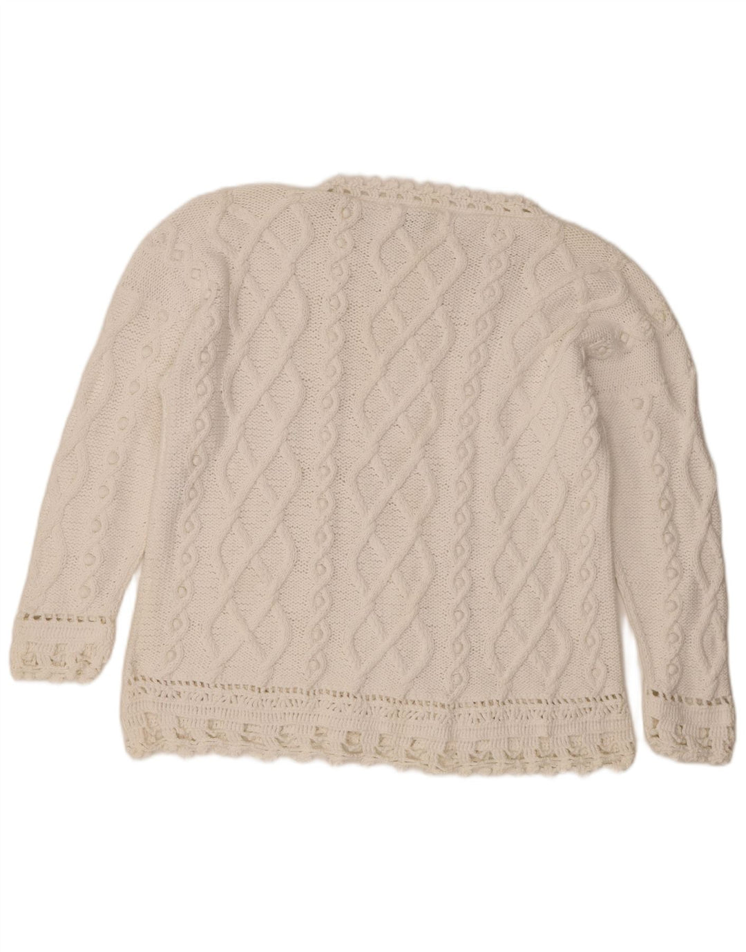 Suéter feminino Golden Spiderweb com gola canoa Reino Unido 16 grande branco