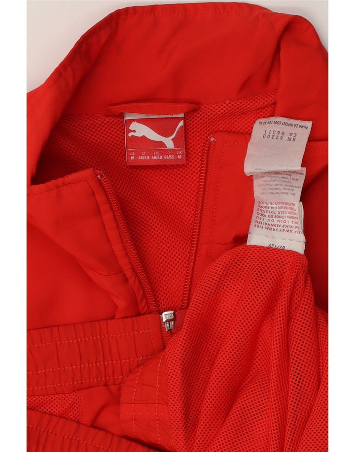 PUMA Mens Tracksuit Top Jacket Médio Vermelho Colourblock Poliéster