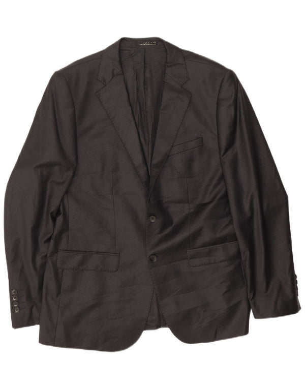 Jaqueta blazer masculina Zara com 2 botões EU 56 XL lã preta
