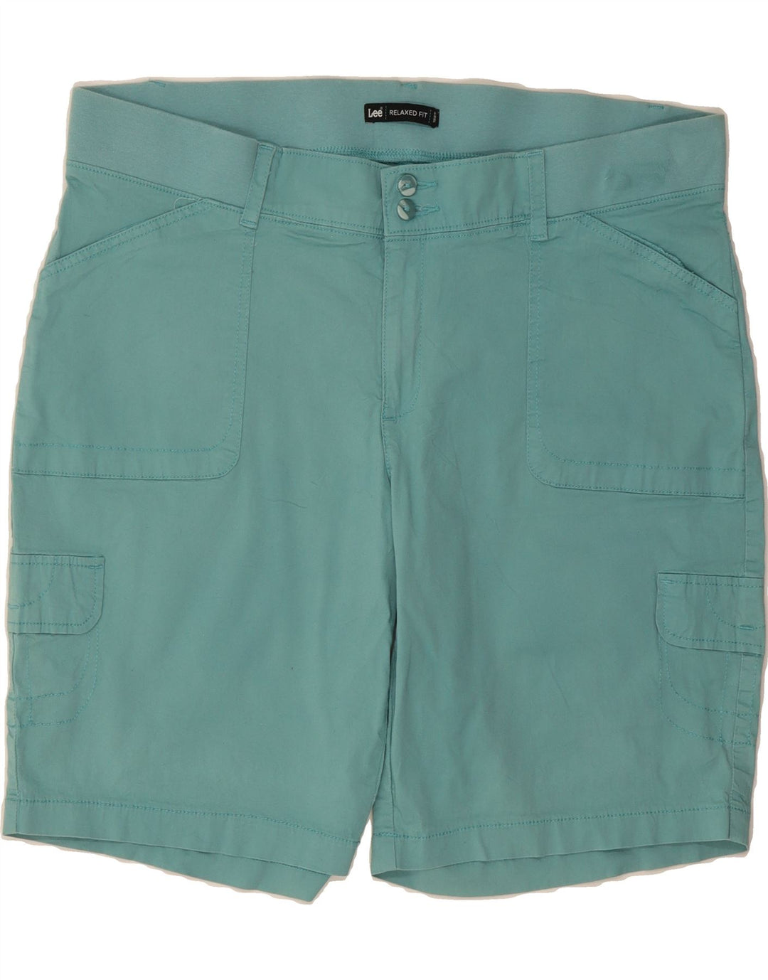 LEE Womens Relaxed Fit Cargo Shorts US 18 2XL W38 Turquoise Cotton Vintage Lee and Second-Hand Lee from Messina Hembry 