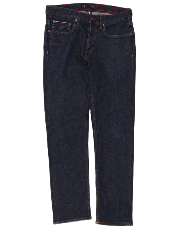 Tommy Hilfiger Masculino Denton Straight Jeans W32 L30 Azul Marinho Algodão