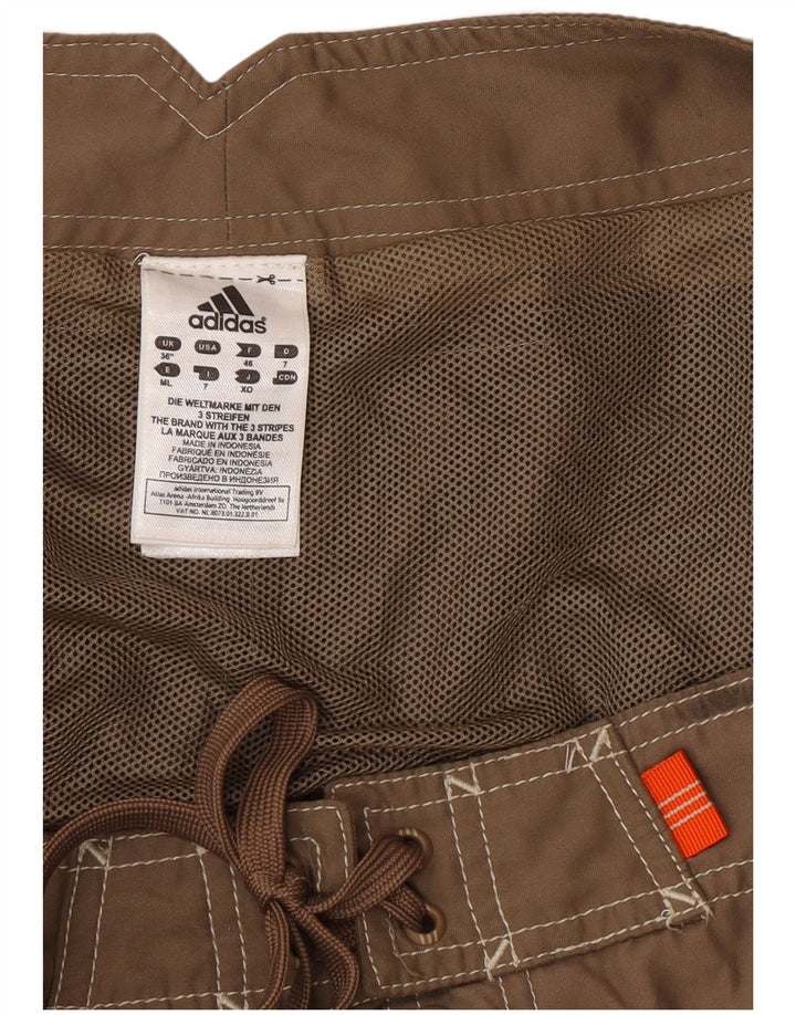 Shorts de natação masculinos Adidas Graphic grande poliéster colorblock marrom