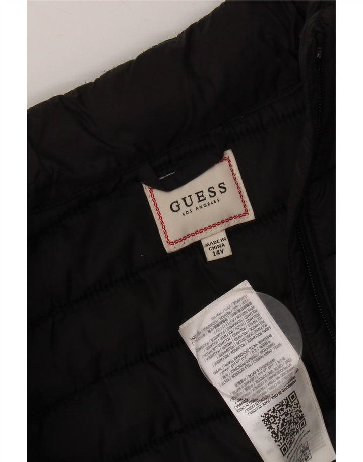 Colete Guess Boys Acolchoado 13-14 Anos Preto Poliamida