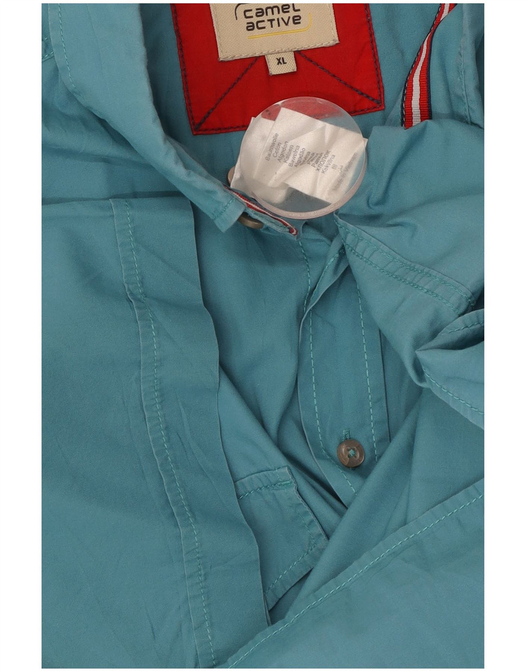 Camisa masculina de manga curta CAMEL ACTIVE XL azul algodão