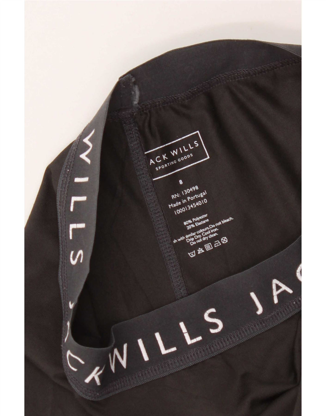 Leggings gráficas femininas Jack Wills Reino Unido 8 poliéster preto pequeno