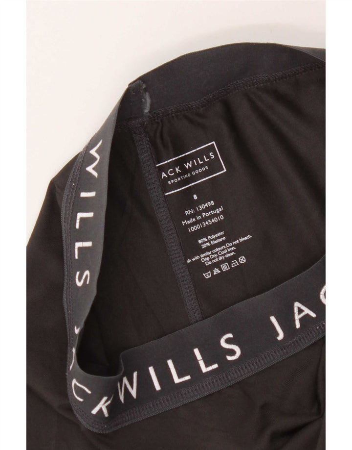 Leggings gráficas femininas Jack Wills Reino Unido 8 poliéster preto pequeno