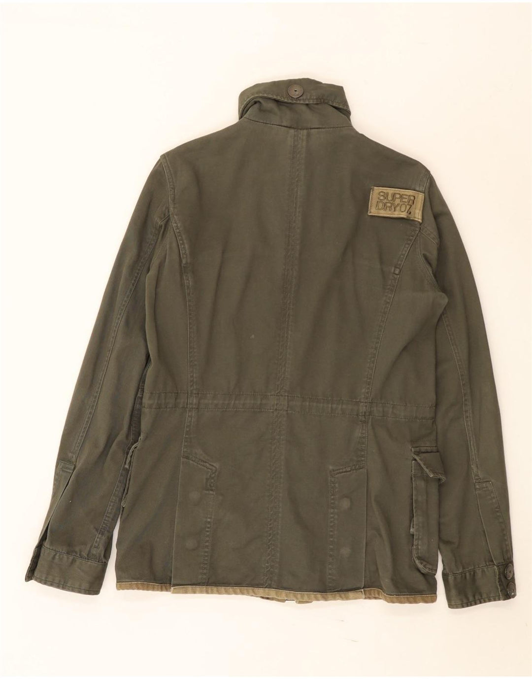 Jaqueta utilitária masculina Superdry UK 38 algodão cáqui médio