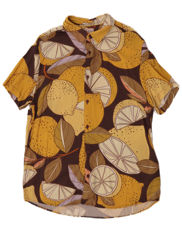 Guess Camisa masculina de manga curta XL multicolorida