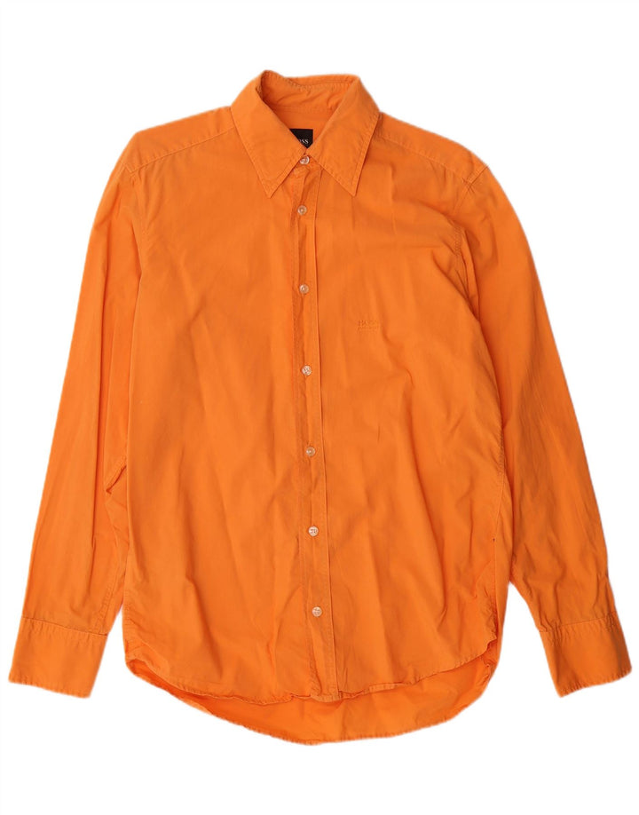 Camisa masculina HUGO BOSS pequena laranja algodão