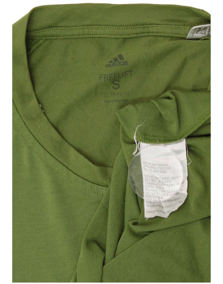 Adidas Mens Climalite Camiseta Top Pequeno Algodão Verde