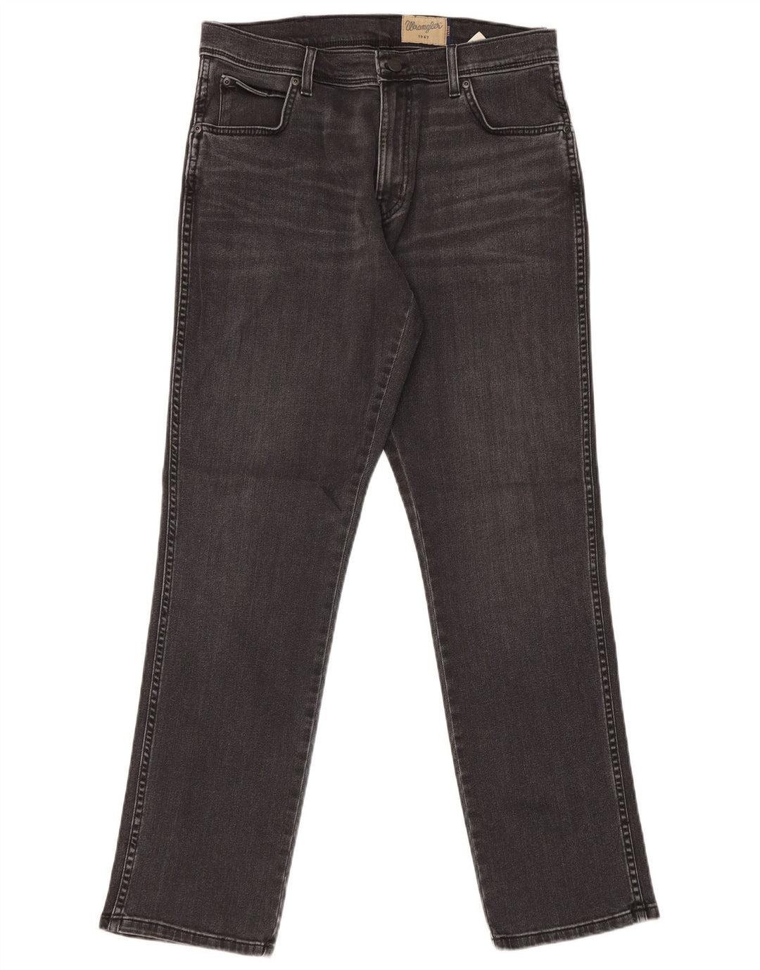 Wrangler Masculino Texas Stretch Straight Jeans W34 L32 Algodão Preto